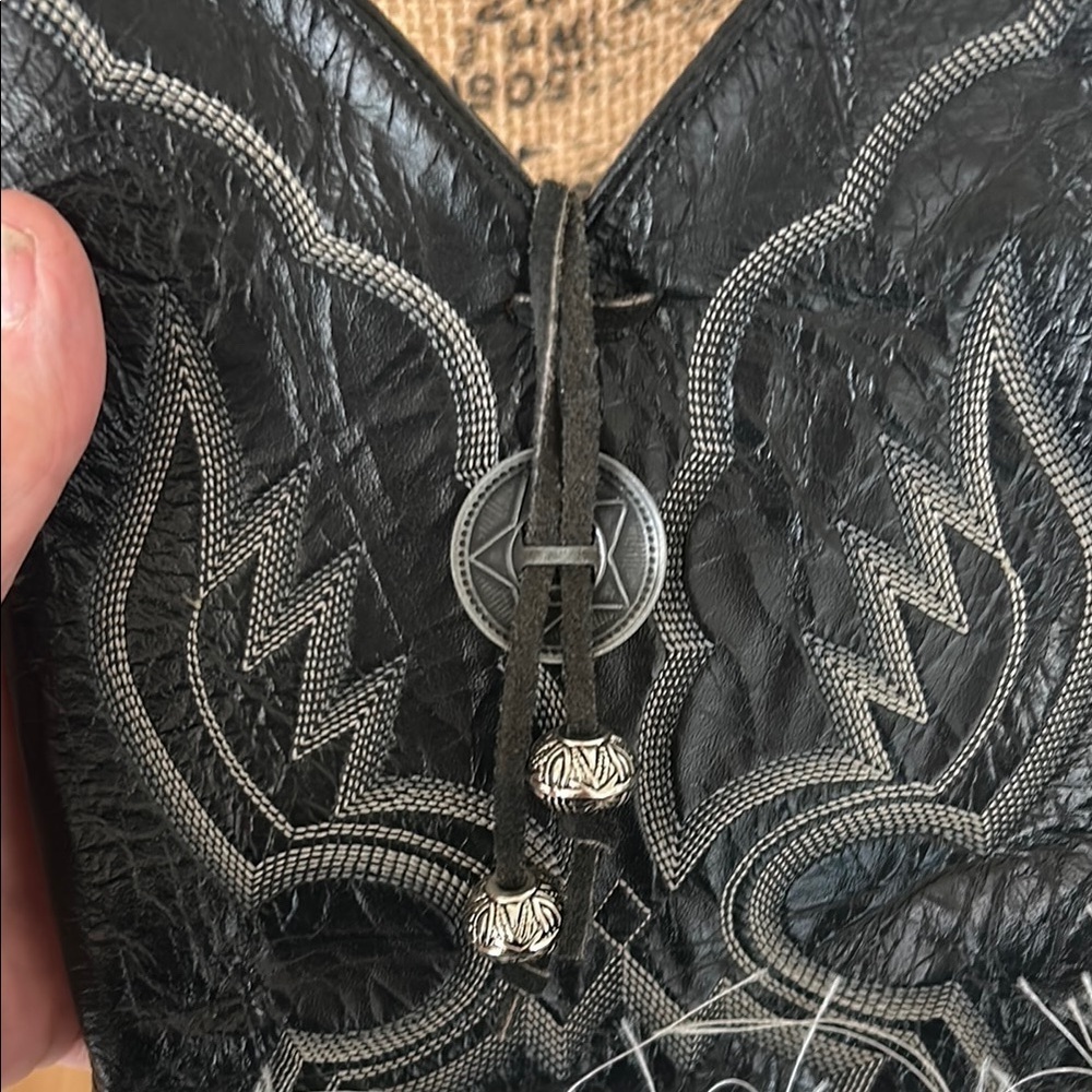 Tony Lama Black Leather Crossbody Bag - Picture 3 of 11